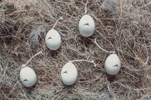 Porcelain egg-Bunnies