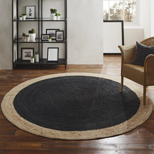 Milano Soft Jute Rug with Charcoal Centre
