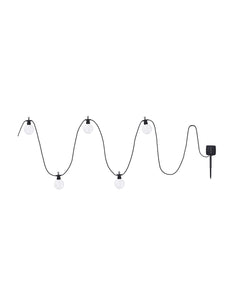 SOLAR FESTOON LINEAR LIGHTS - BLACK - 20 BULBS