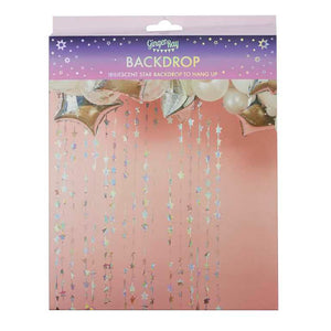 Iridescent Foil Curtain Backdrop Hanging Star Decoration