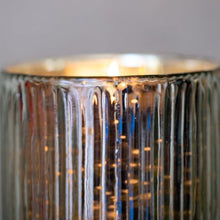 Ribbed Hurricane Glass Vintage Silver - Seconds