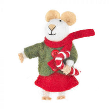Handmade Felt Jean Christmas Mouse Tree Hanging Decoration