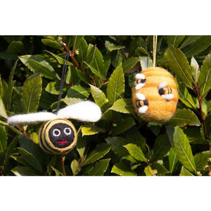Handmade Biodegradable Big Bumblebee Hanging Needle Felt Decoration