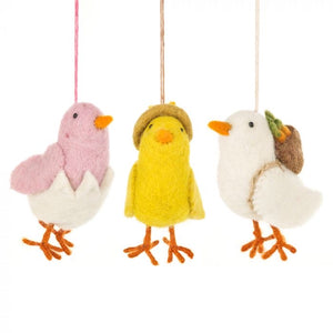 Handmade Needle Felt Chirpy Chicks Hanigng Easter Decoration