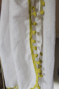 Yellow Pom Pom Scarf