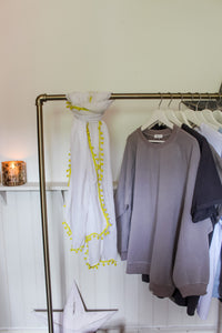 Yellow Pom Pom Scarf