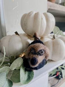 Handmade Hanging Fang the Vampdog Biodegradable Halloween Decoration