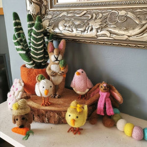 Handmade Needle Felt Chirpy Chicks Hanigng Easter Decoration