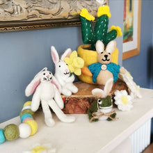 Handmade Felt Rabbit in Cardigan Easter Hanging Decoration
