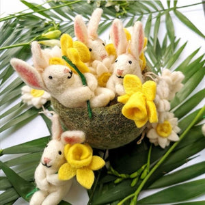 Handmade Felt Delilah Bunny Hanging Easter Decoration