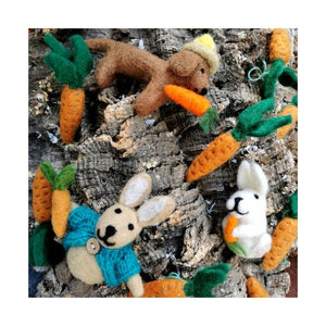 Handmade Felt Rabbit in Cardigan Easter Hanging Decoration