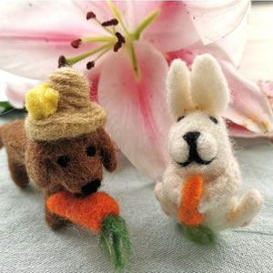 Handmade Felt Hazel the Dog Hanging Easter Decoration Easter
