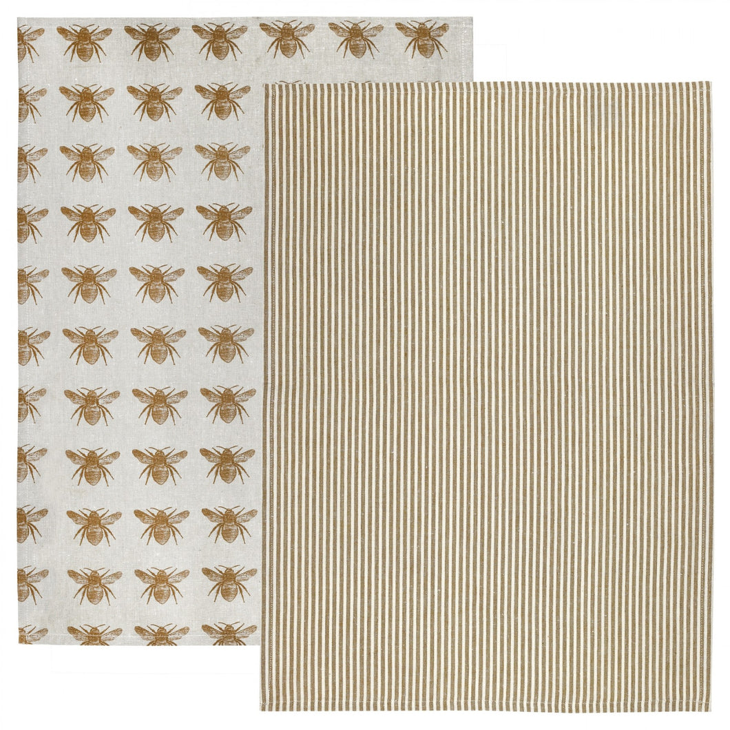 Recycled Honey Bee Tea Towel 2 Pack