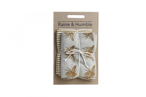 Recycled Honey Bee Tea Towel 2 Pack