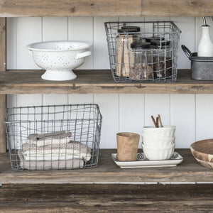 WIRE STORAGE BASKET WITH OPEN HANDLE